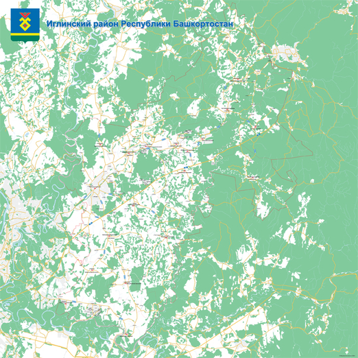 печатная карта Иглинского района Башкириии