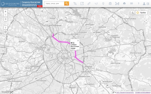 Московский скоростной диаметр на портале RuMap.ru