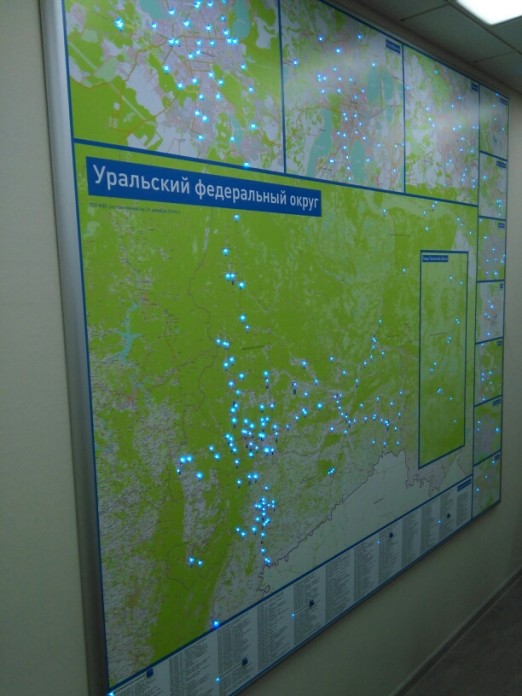 Карта сети автозаправок «Газпромнефть-Урал» от ЗАО «Геоцентр-Консалтинг»