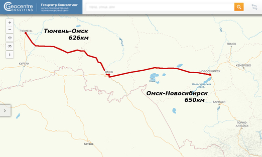 Карта омск новосибирск автомобильная